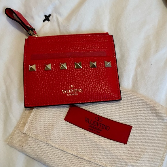 Valentino Rockstud Leather Coin purse & card Case - Picture 2 of 2